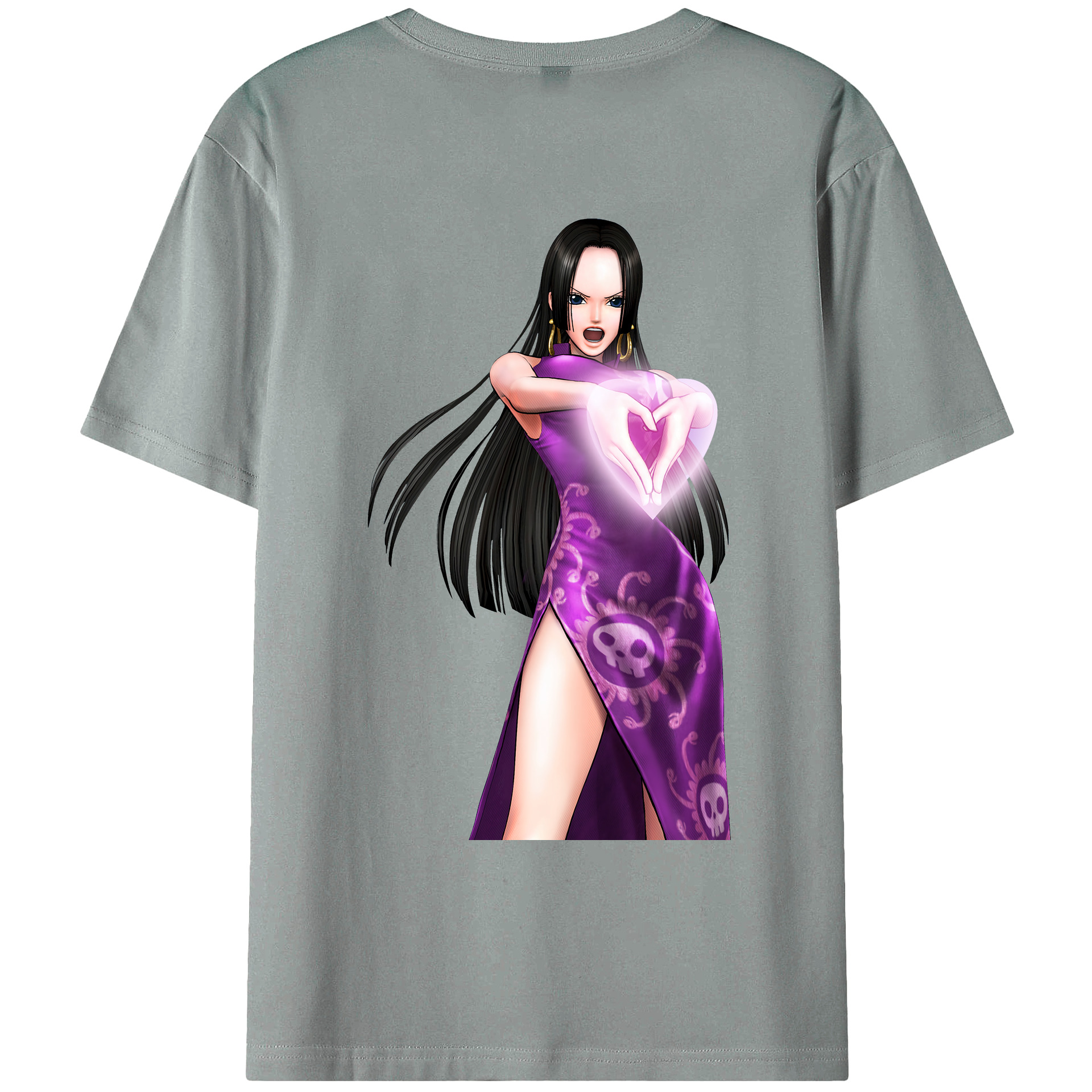 ワンピース ボア・ハンコック ONE PIECE Boa·Hancock 綿100％ メンズ半袖Tシャツ（バックプリント） 通気性